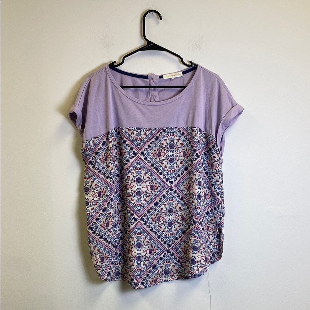Rewind Purple Patterned Blouse